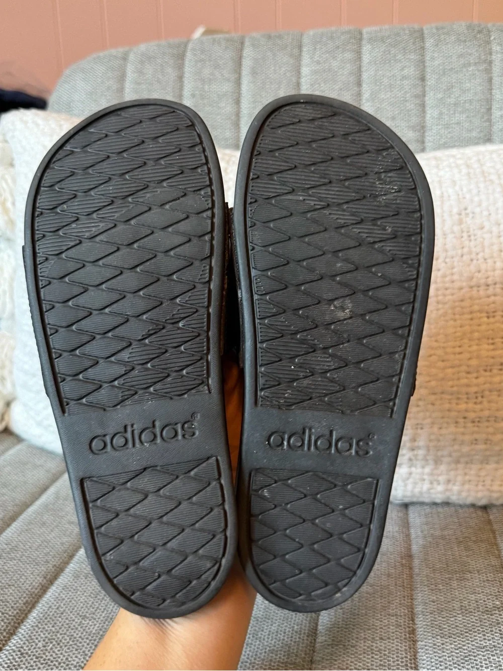 adidas Black and White Slide Sandals